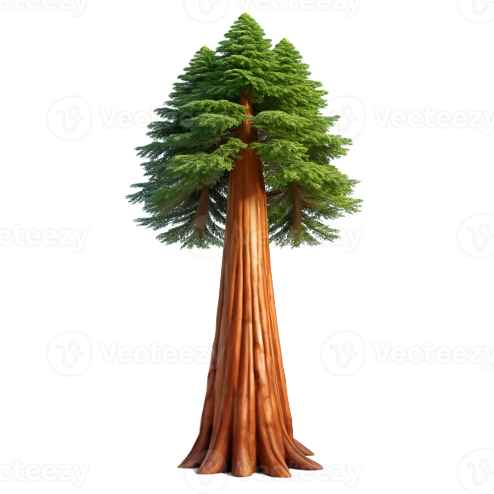 dramatic minimalist A giant sequoia tree towering over a forest, majestic and awe-inspiring, photorealistic style, natural lighting authentic png