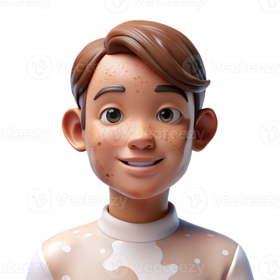 wonderful creative Portrait of a person with vitiligo, showcasing the unique patterns on their skin, lit by soft, diffused light, in a naturalistic photographic style detailed png