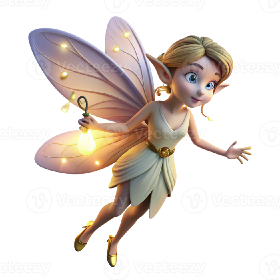 magnificent artistic A whimsical fairy with delicate, translucent wings, fluttering among glowing fireflies. Enchanted, twilight lighting. Art Nouveau style authentic png