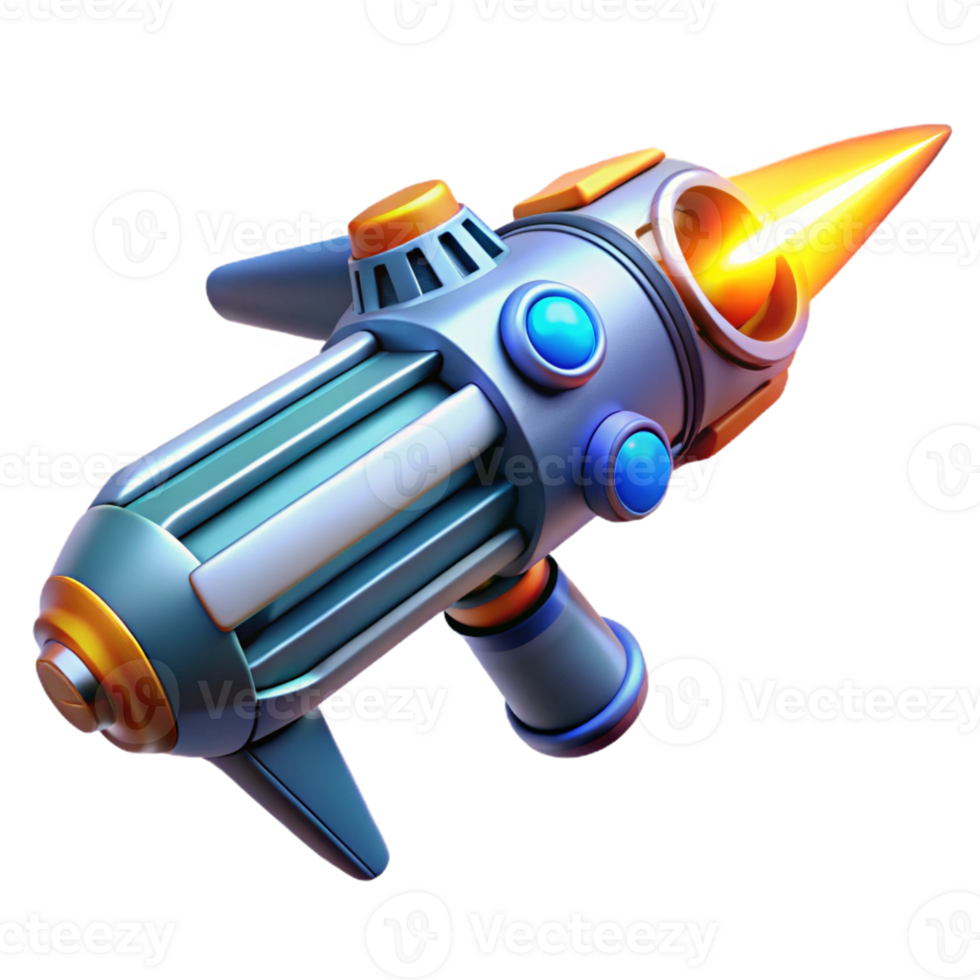 vibrant creative A futuristic weapon firing a beam of energy, powerful and destructive, sci-fi style premium png
