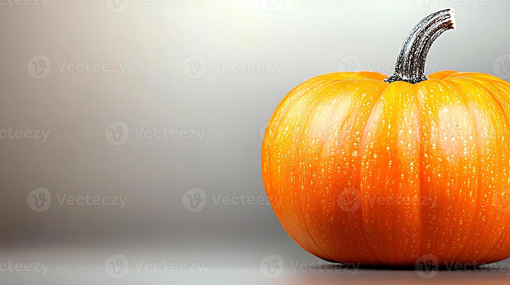 Vibrant orange pumpkin placed on a soft gradient background, perfect for autumn-themed visuals photo