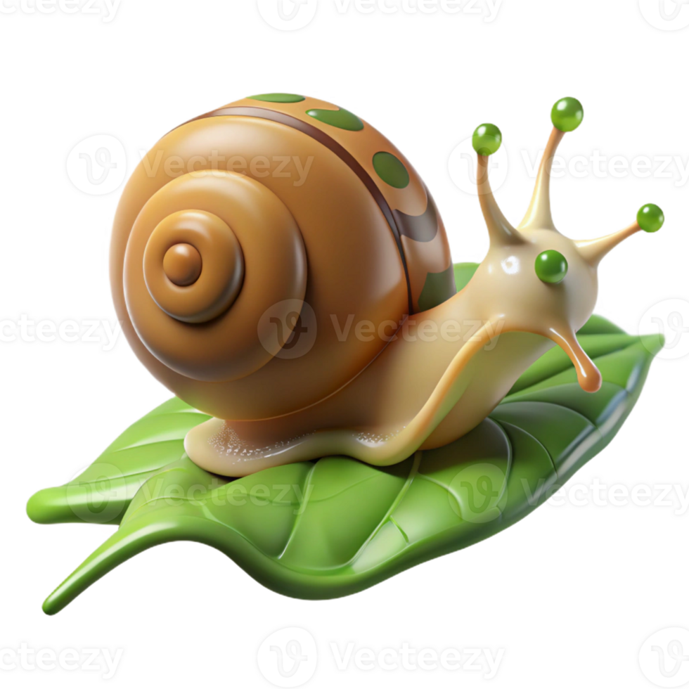 dramatic abstract A snail slowly moving across a leaf, macro photography style, detailed texture and slime trail genuine png