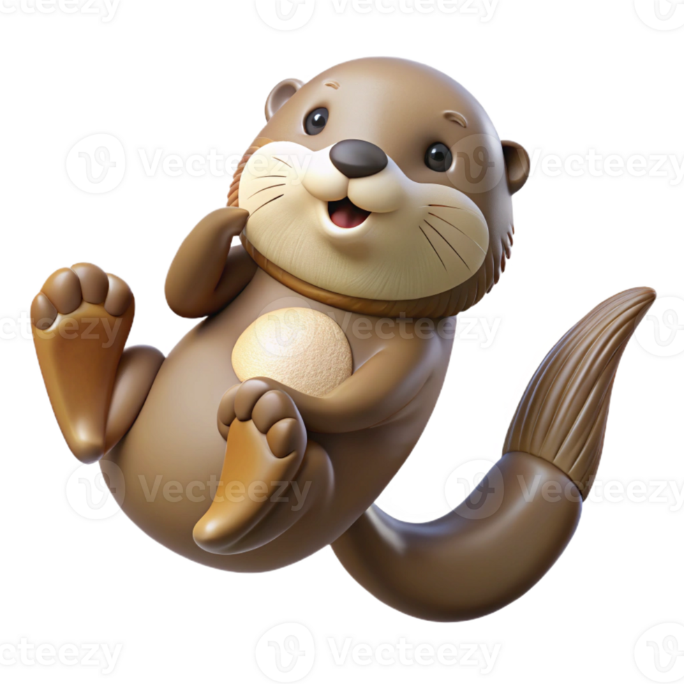 stunning abstract A playful sea otter floating on its back, holding a seashell. Soft, diffused lighting and playful pose. Wildlife photography style detailed png