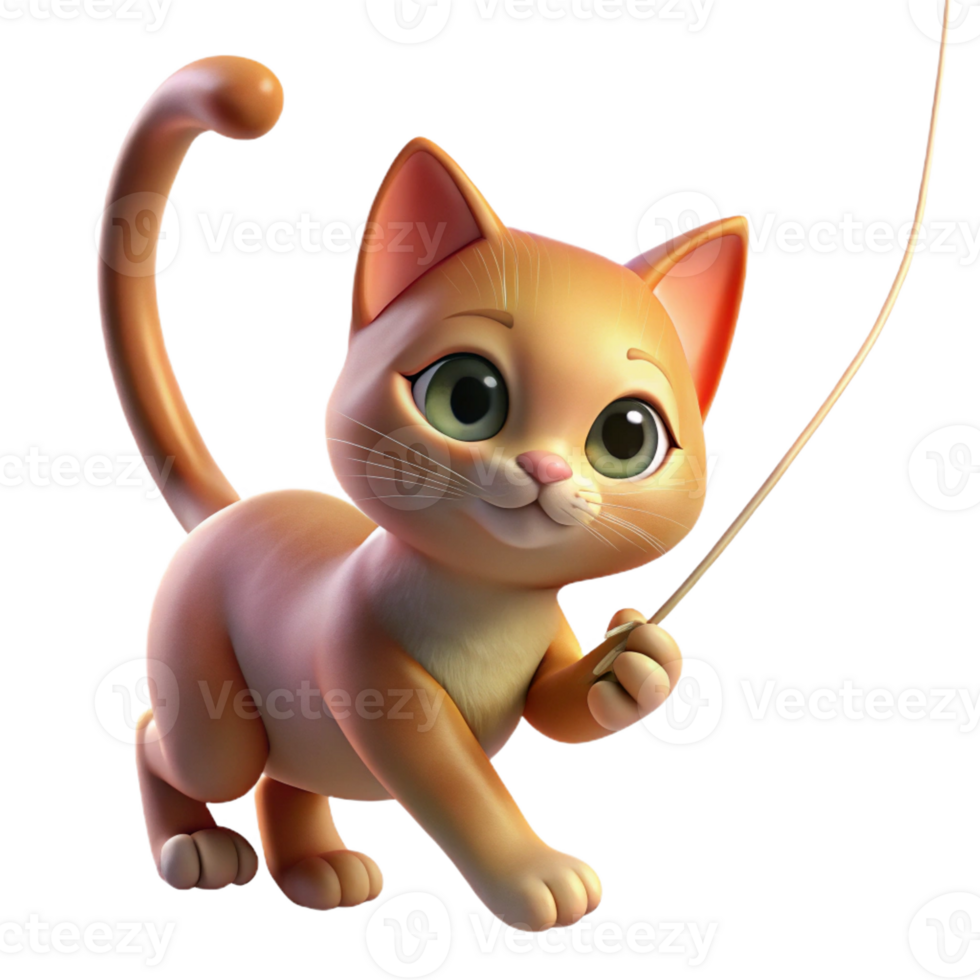 wonderful creative A playful kitten batting at a string, illuminated by soft window light, in a charming, photorealistic style exclusive png