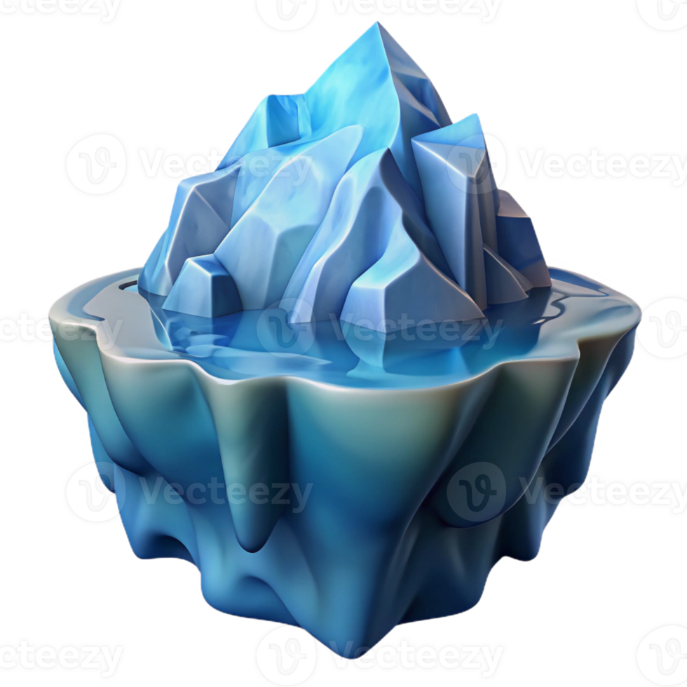 vibrant rustic A melting glacier calving into the ocean, dramatic and impactful, photorealistic style detailed png
