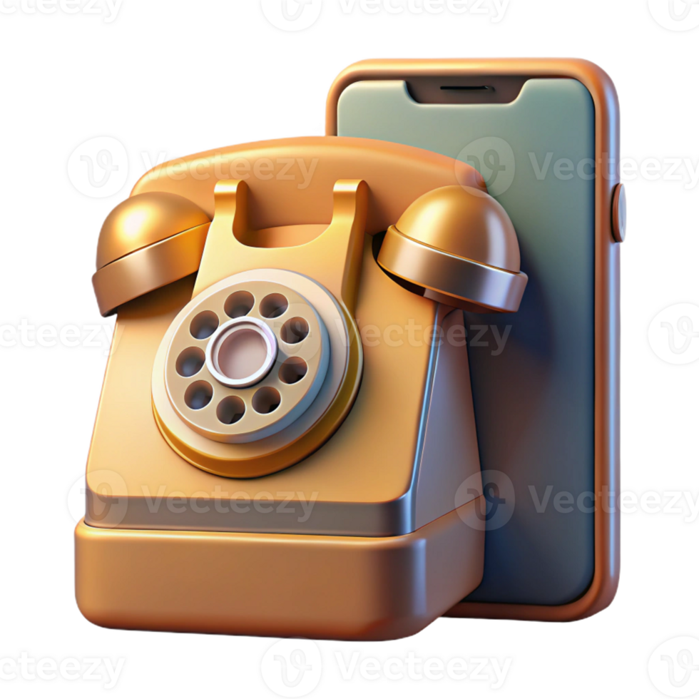 extraordinary traditional A vintage rotary telephone morphing into a sleek, modern smartphone, split-screen composition, warm, nostalgic lighting, surreal style high quality png