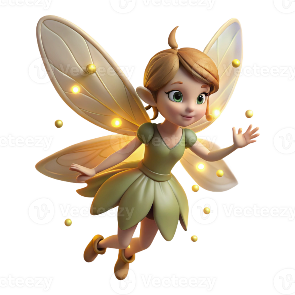 stunning abstract A whimsical fairy with delicate, translucent wings, fluttering among glowing fireflies. Enchanted, twilight lighting. Art Nouveau style original png