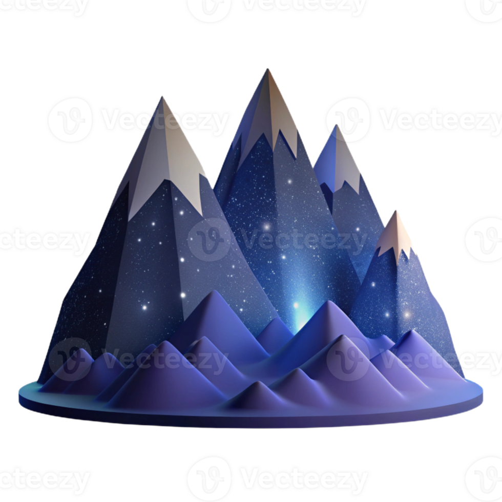 stunning abstract A mountain range silhouetted against a starry night sky, dramatic lighting, landscape photography style high resolution png