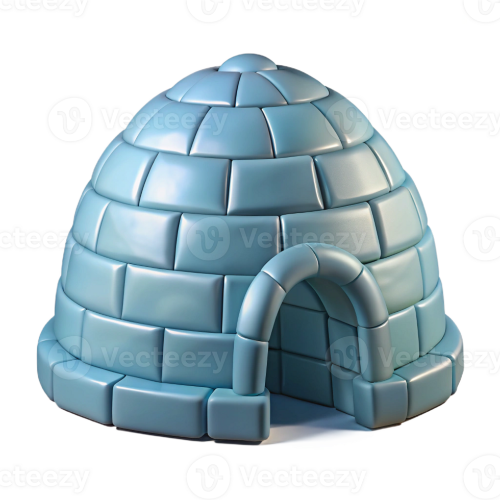 beautiful classic Igloo, ice block construction, domed shape, Arctic setting, Inuit architecture original png