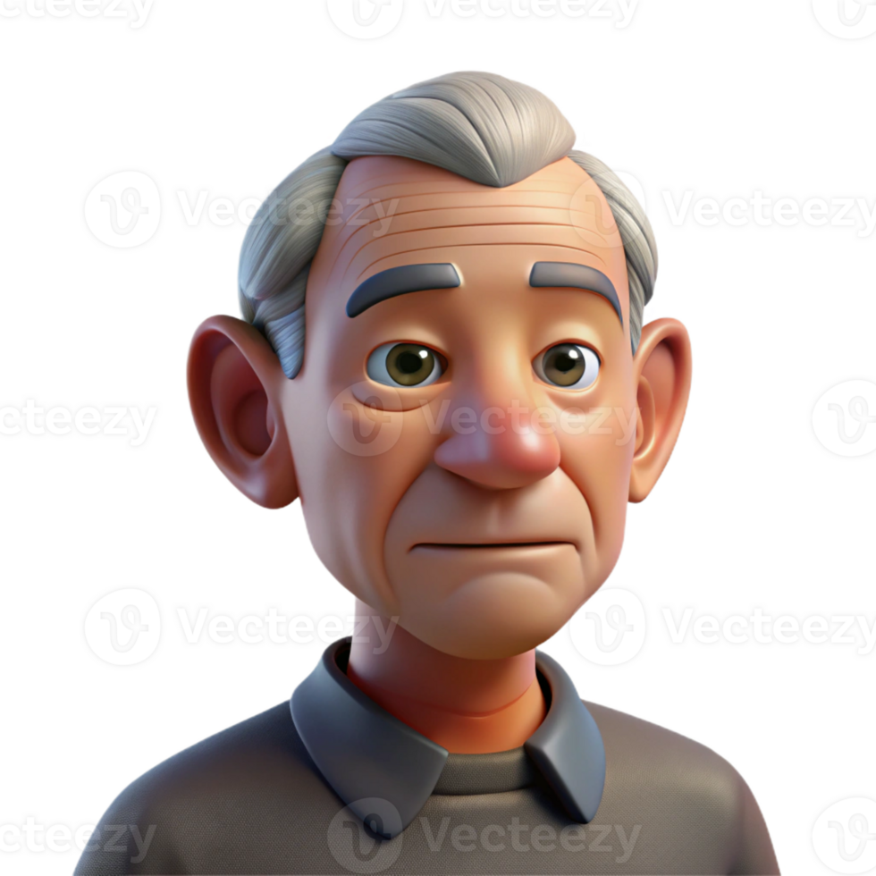 stunning minimalist Portrait of an elderly man with deep wrinkles and a thoughtful expression, illuminated by a single, overhead spotlight, in a hyperrealistic style genuine png