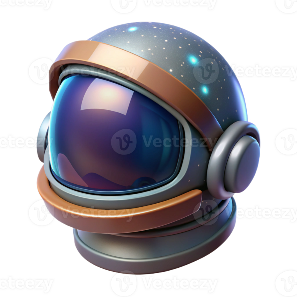 vibrant abstract A close-up of a futuristic helmet with a transparent visor, reflecting a nebula and distant stars. Space opera style original png