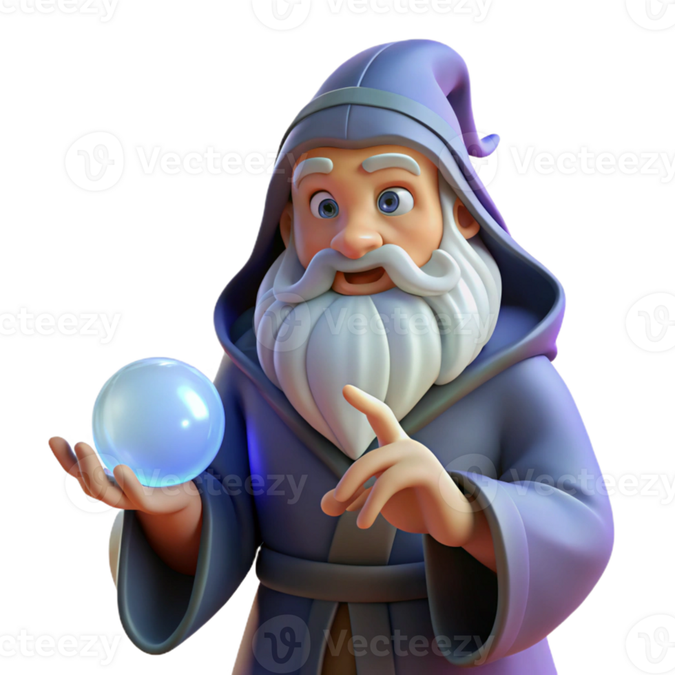 extraordinary minimalist A wise old wizard with a long white beard, holding a glowing orb, surrounded by swirling arcane energy. Greg Rutkowski style, warm lighting authentic png