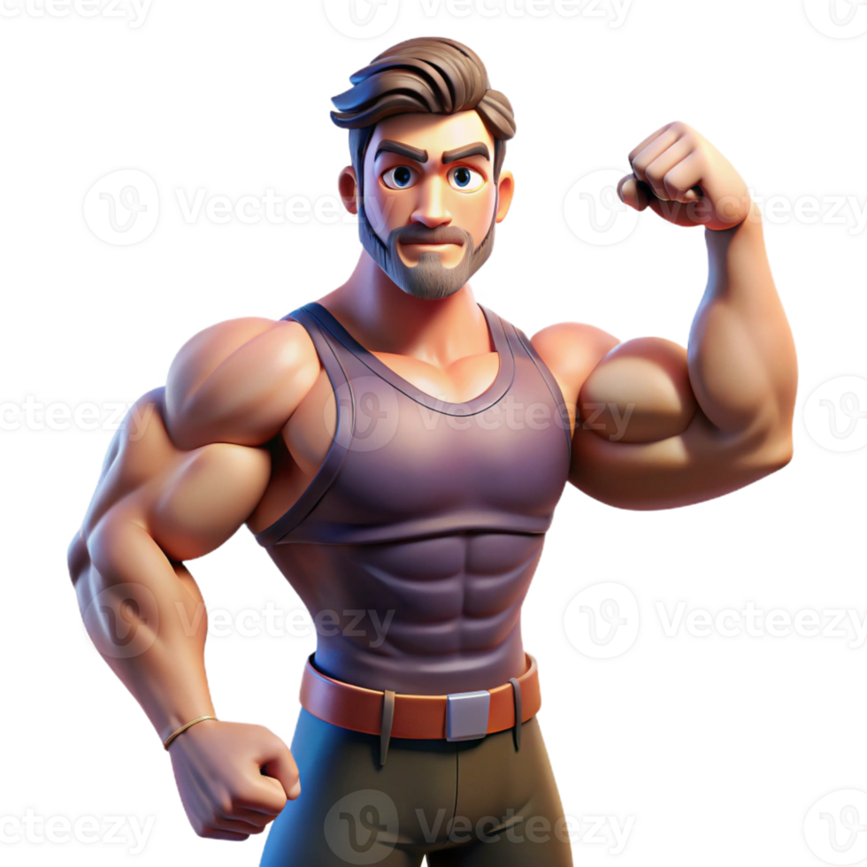 impressive vintage Portrait of a man with a powerful build, flexing his muscles, lit by dramatic, contrasting light, in a heroic style genuine png