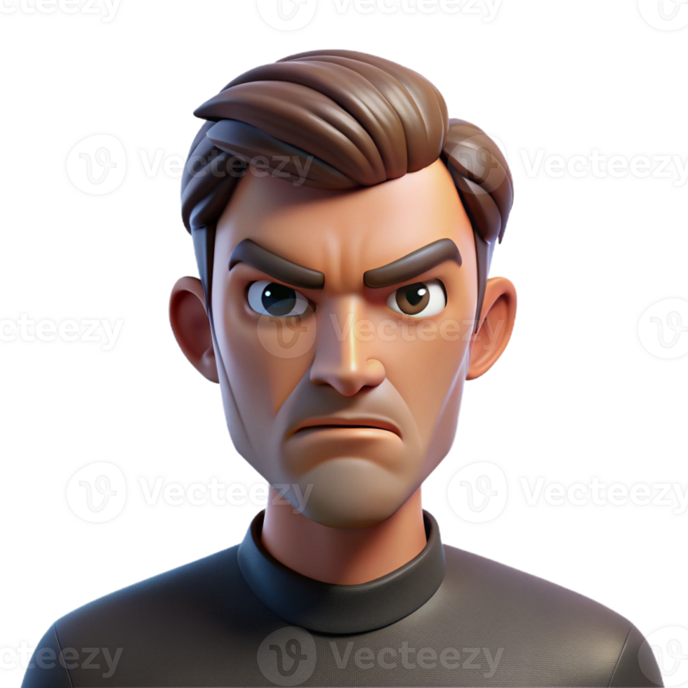 stunning minimalist Portrait of a man with a stern expression and a strong jawline, illuminated by a harsh, directional light, in a gritty, realistic style premium png