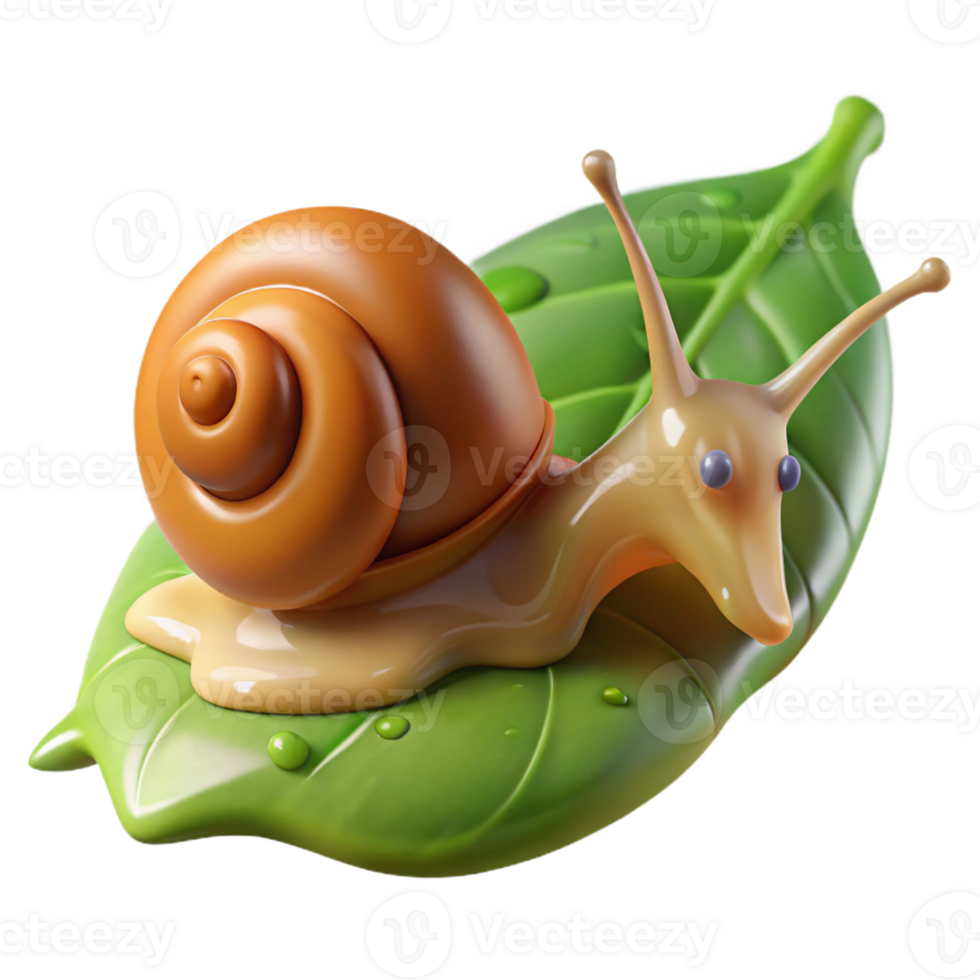stunning classic A snail slowly moving across a leaf, macro photography style, detailed texture and slime trail exclusive png
