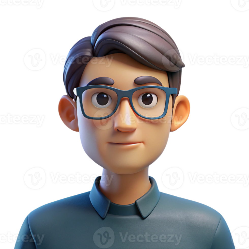 wonderful modern Portrait of a man with glasses and a serious expression, lit by the cool light of a computer screen, in a graphic novel style authentic png