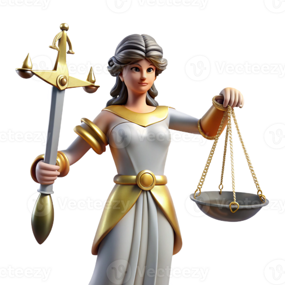 wonderful artistic A vengeful Nemesis with a sword and scales, dispensing justice. Neoclassical style. Dramatic, contrasting lighting detailed png