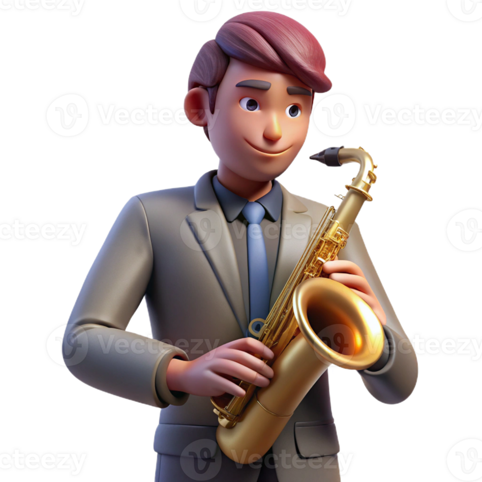 elegant artistic Portrait of a musician with a saxophone, captured mid-note, with dramatic chiaroscuro lighting, in a gritty, urban art style exclusive png