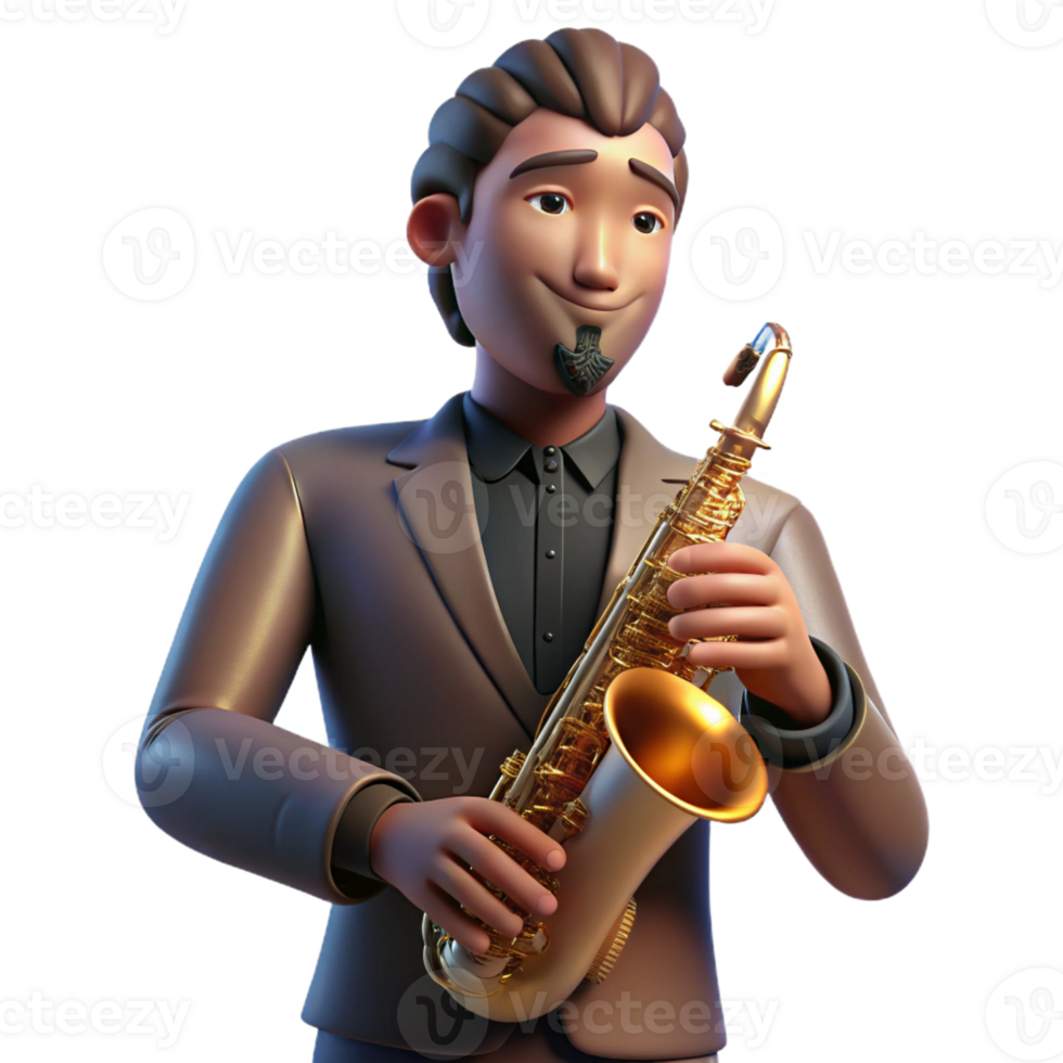 stunning abstract Portrait of a musician with a saxophone, captured mid-note, with dramatic chiaroscuro lighting, in a gritty, urban art style professional png