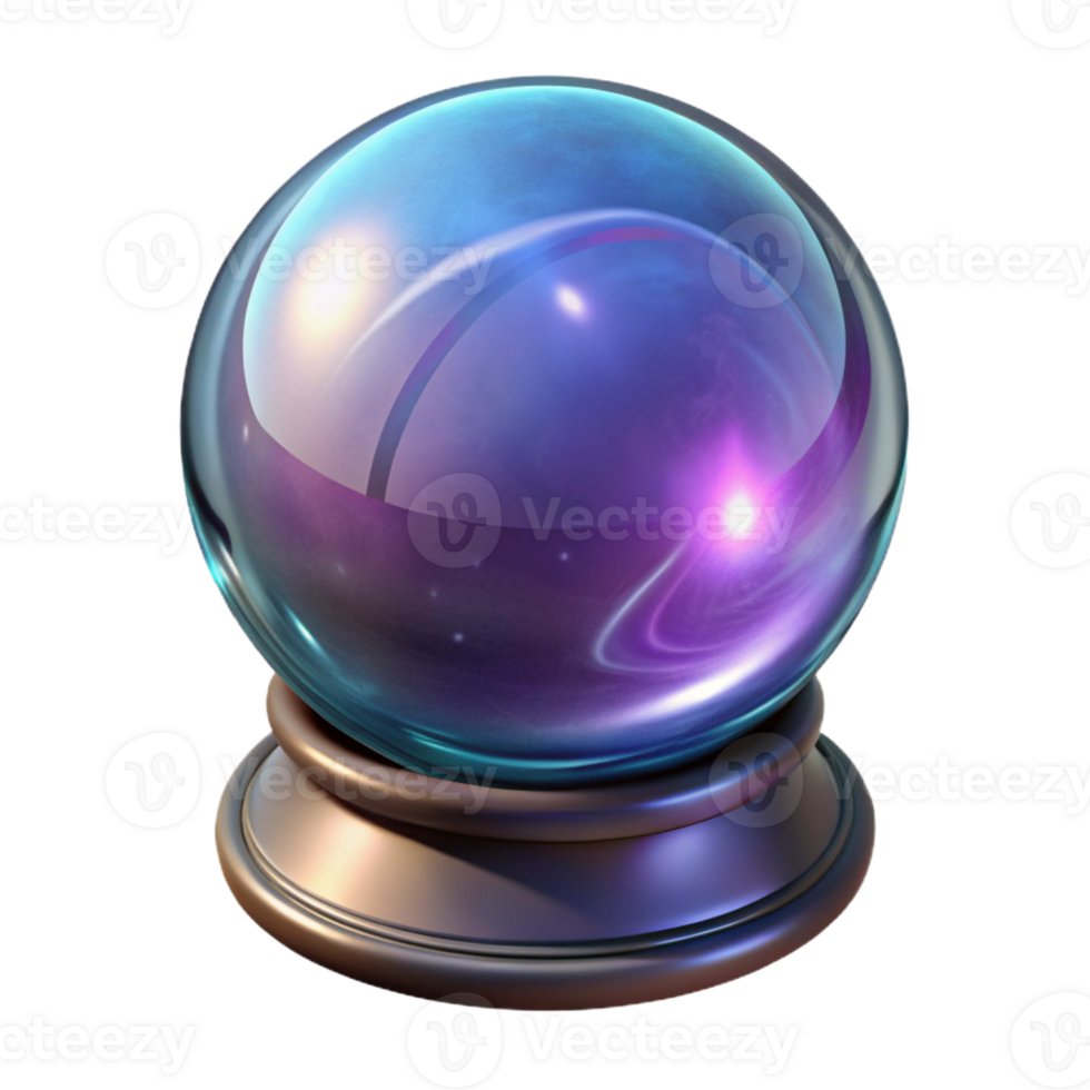 extraordinary minimalist A mystical crystal ball revealing visions of the future, swirling with magical energy, mysterious and intriguing style original png