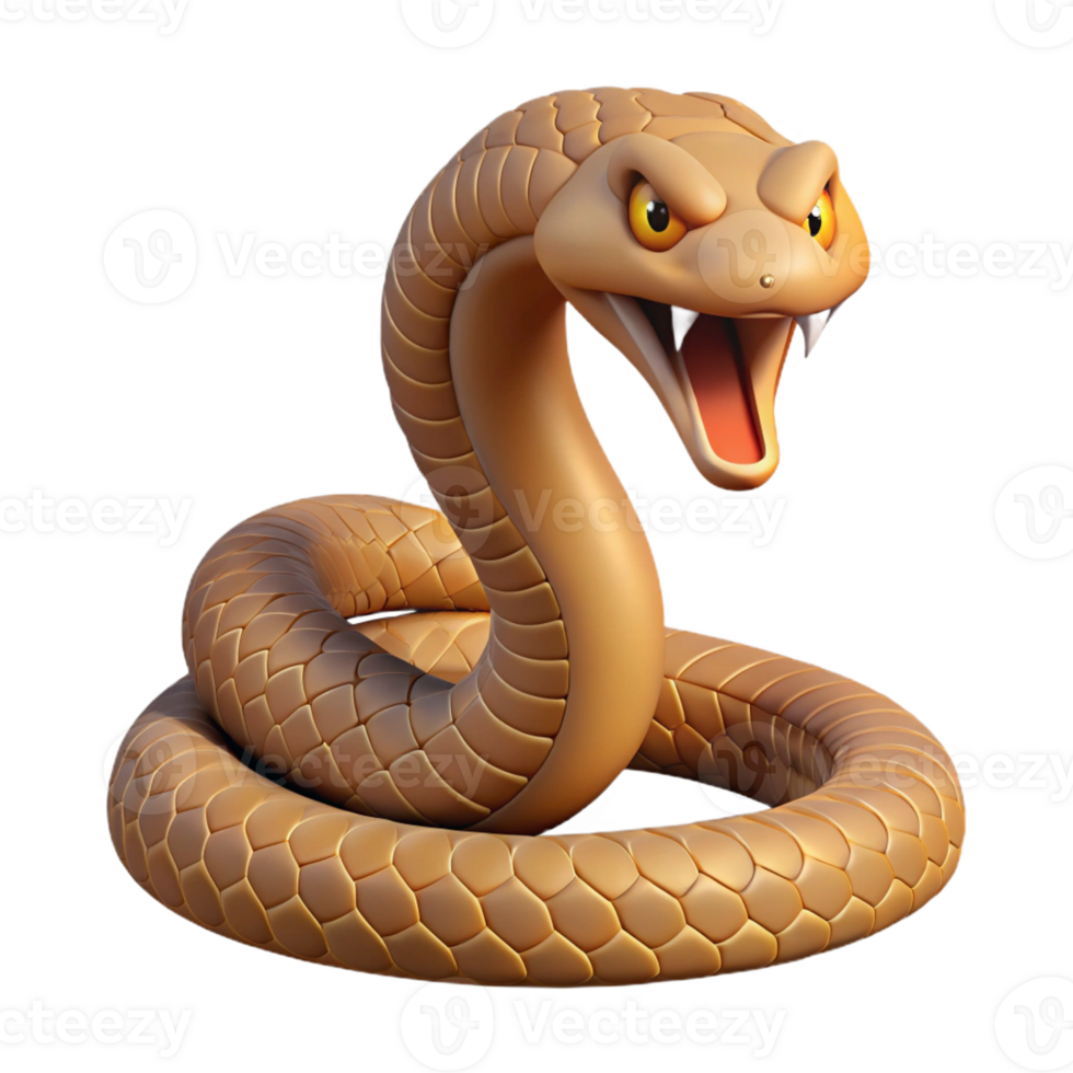 beautiful vintage A coiled rattlesnake ready to strike, desert lighting, tense photography style 4K png