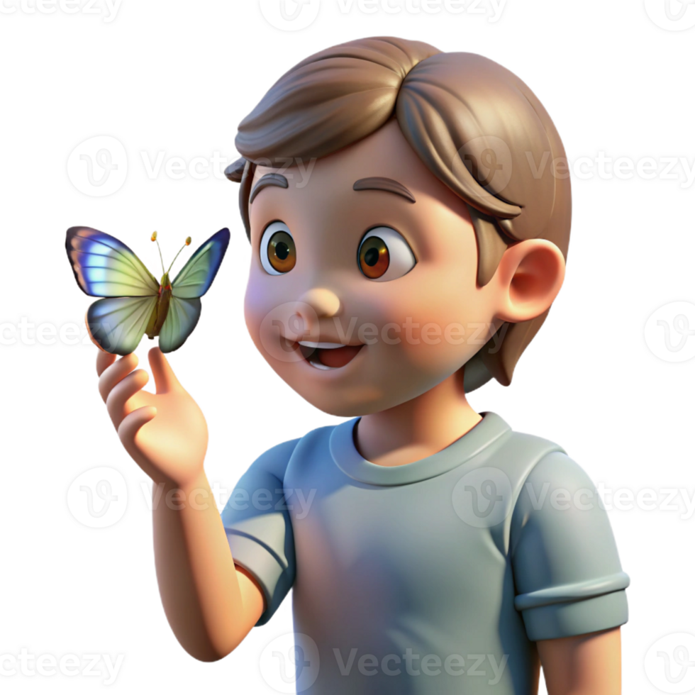 beautiful vintage Portrait of a child with a curious expression, examining a butterfly, lit by natural sunlight, in a naturalistic style professional png