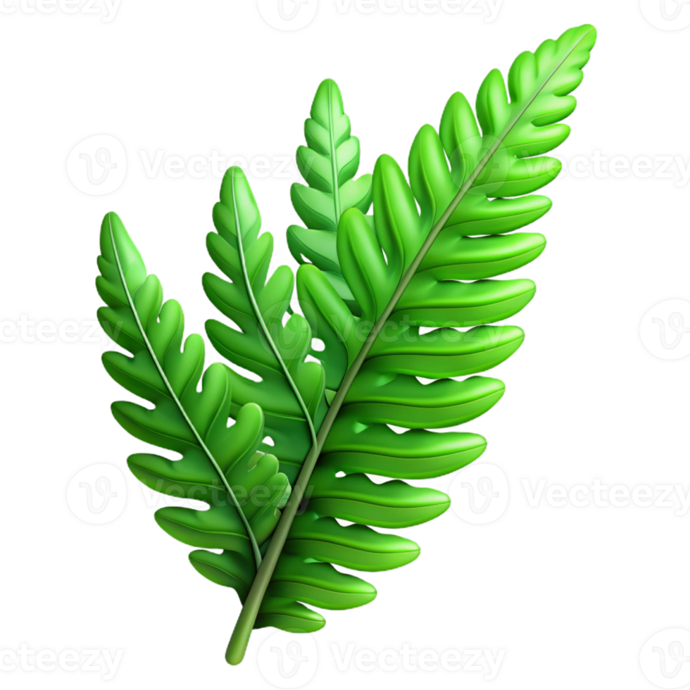 dramatic contemporary A lush green fern frond, intricate details, soft dappled light, botanical illustration style professional png