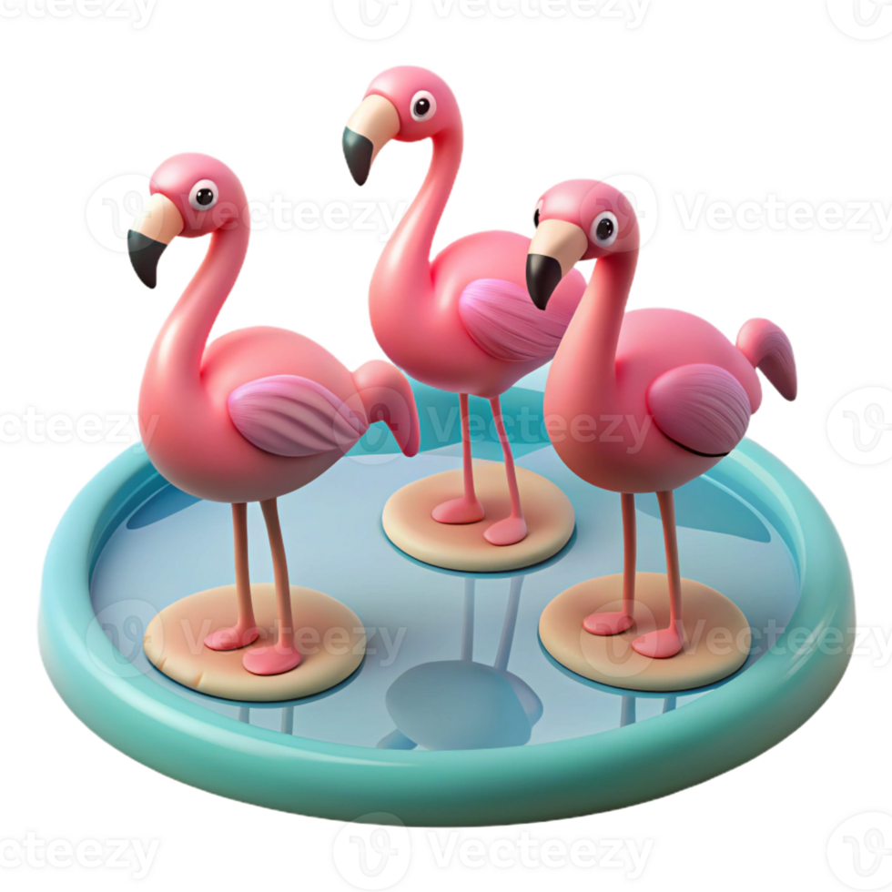 impressive abstract A group of flamingos wading in a shallow lake, pastel colors, serene lighting exclusive png