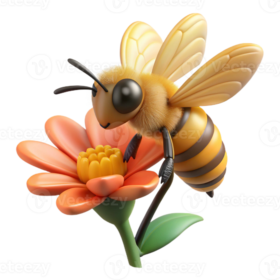 serene abstract A close-up of a bee collecting pollen from a flower, macro photography, natural lighting professional png