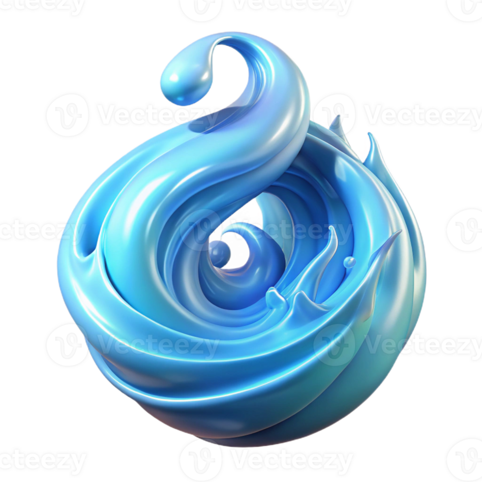 impressive modern A powerful elemental spirit made of swirling water, its form constantly shifting and changing, illuminated by a soft, blue light. Ethereal lighting. Abstract style authentic png