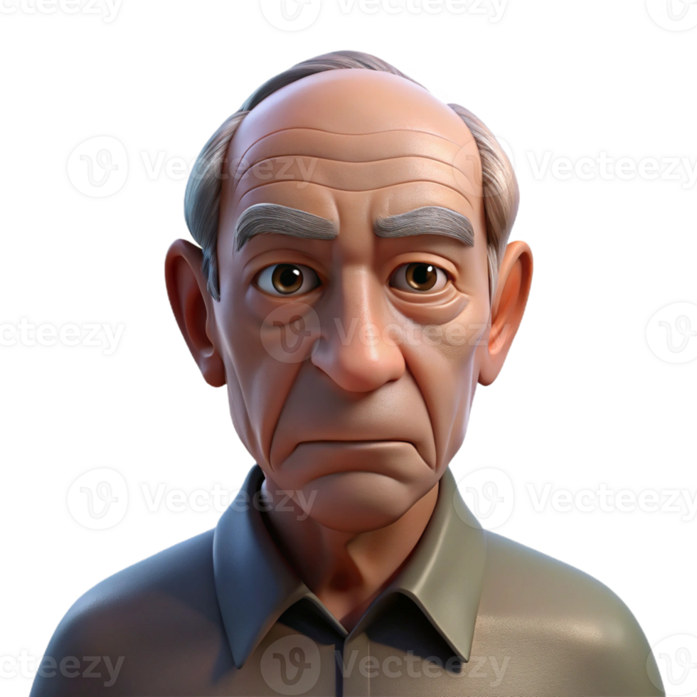 impressive classic Close-up portrait of an elderly man with deep wrinkles and a thoughtful expression, illuminated by a single, overhead spotlight, in a hyperrealistic style 4K png