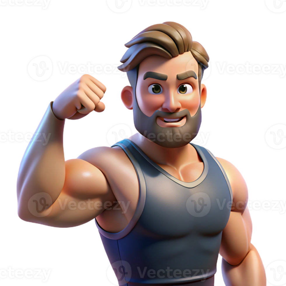 wonderful artistic Portrait of a man with a powerful build, flexing his muscles, lit by dramatic, contrasting light, in a heroic style high quality png