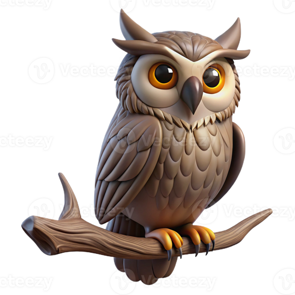 vibrant traditional A wise old owl perched on a gnarled branch, moonlight, fantasy art style exclusive png