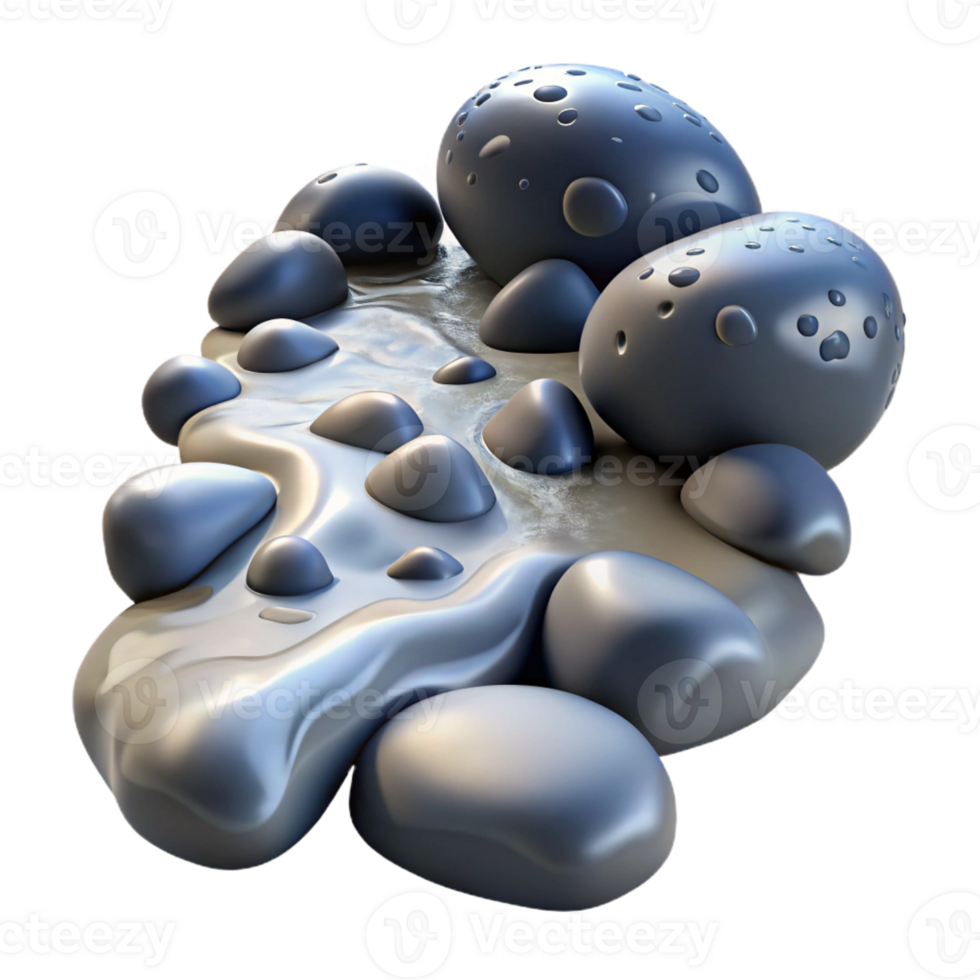 stunning creative A bubbling stream flowing over smooth river stones, dappled sunlight, realistic style high quality png