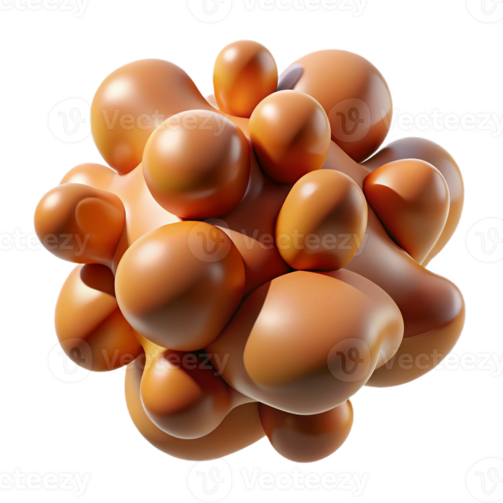 beautiful minimalist A cluster of amorphous, organic shapes, morphing and evolving, in a warm, earthy color palette exclusive png