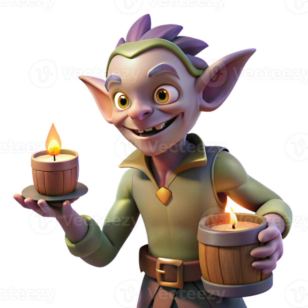 wonderful modern A mischievous imp playing tricks on unsuspecting mortals in a dimly lit tavern. Warm, flickering candlelight. Genre painting style professional png