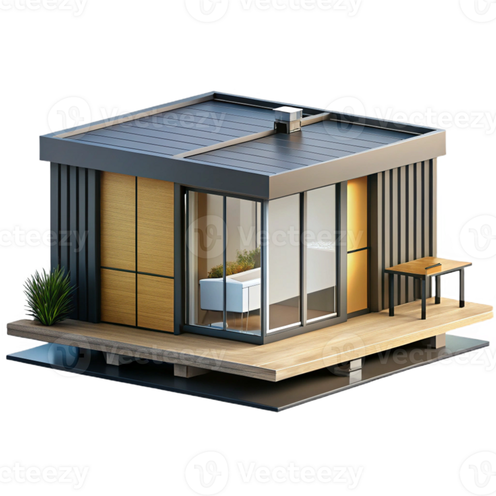 wonderful modern Prefabricated modular house, sleek design, customizable modules, modern style exclusive png