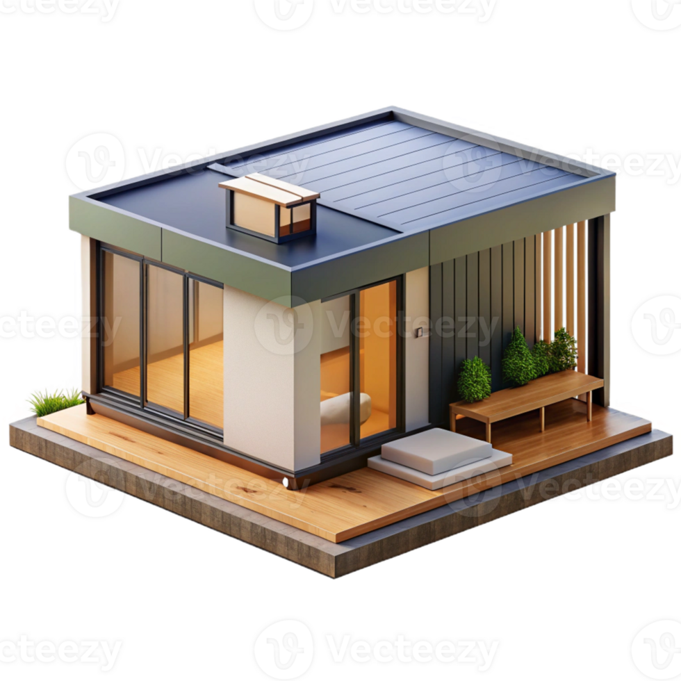 vibrant classic Prefabricated modular home, minimalist design, sustainable materials, natural light, modern style premium png
