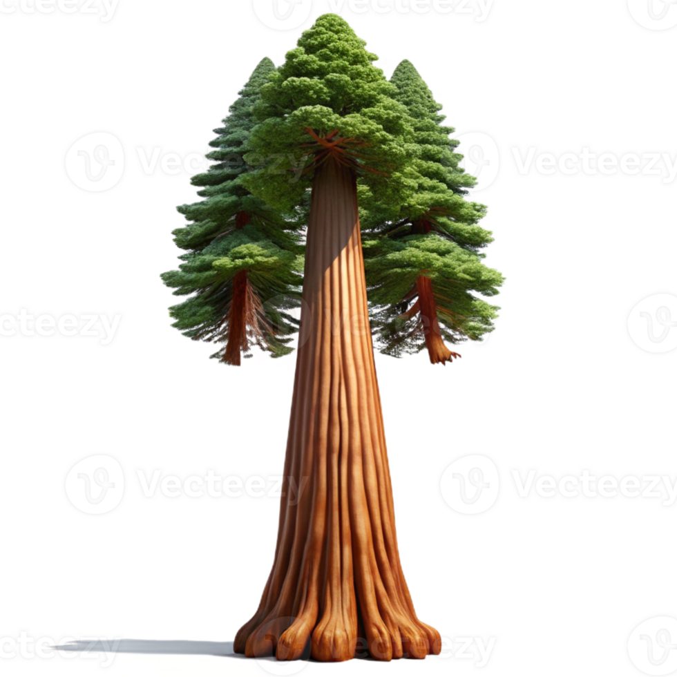 elegant modern A giant sequoia tree towering over a forest, majestic and awe-inspiring, photorealistic style, natural lighting authentic png