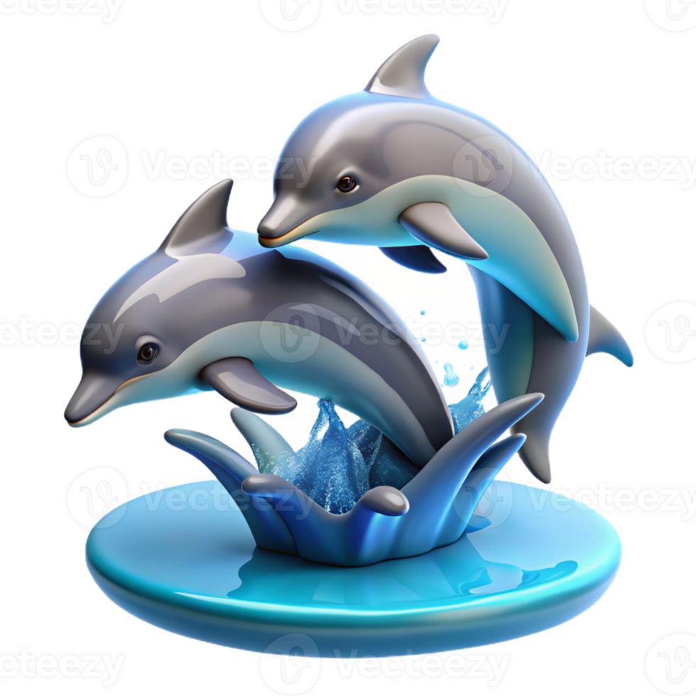extraordinary artistic A group of dolphins leaping out of the ocean, dynamic lighting, realistic style detailed png