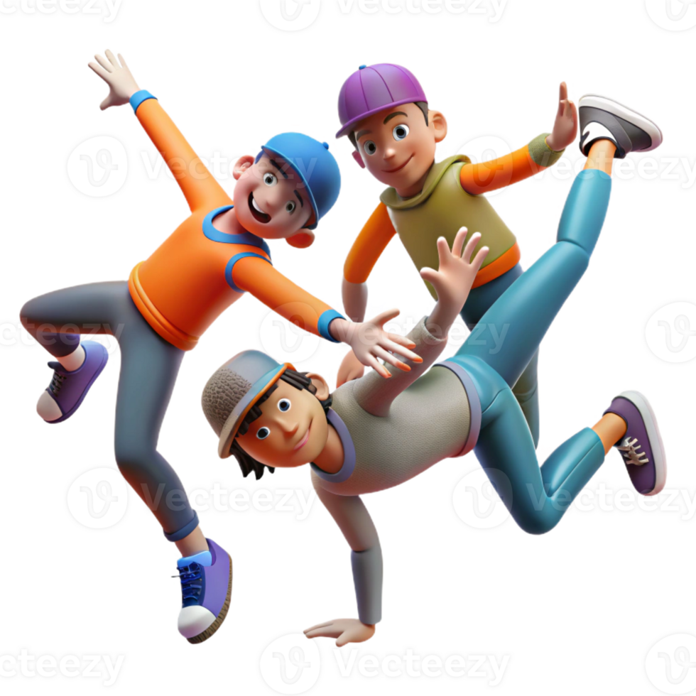 vibrant rustic A group of teenagers breakdancing in a city park, urban dance photography, energetic lighting 4K png