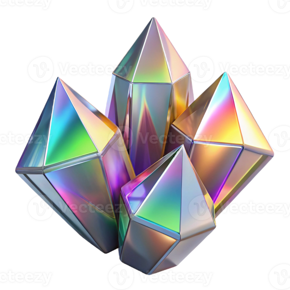 extraordinary classic Crystalline structures with sharp edges and refractive surfaces, reflecting rainbow hues, in a photorealistic style detailed png