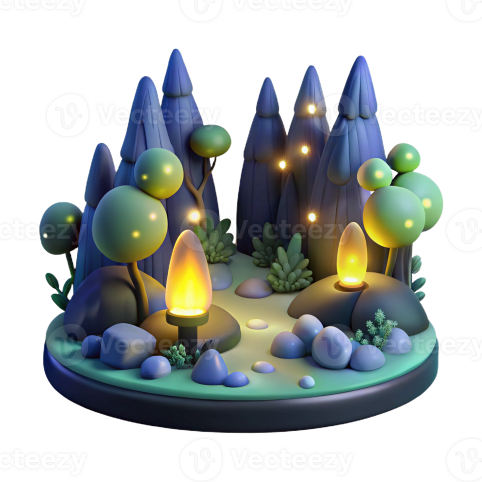 elegant abstract A group of fireflies illuminating a dark forest, magical lighting, enchanting style 4K png
