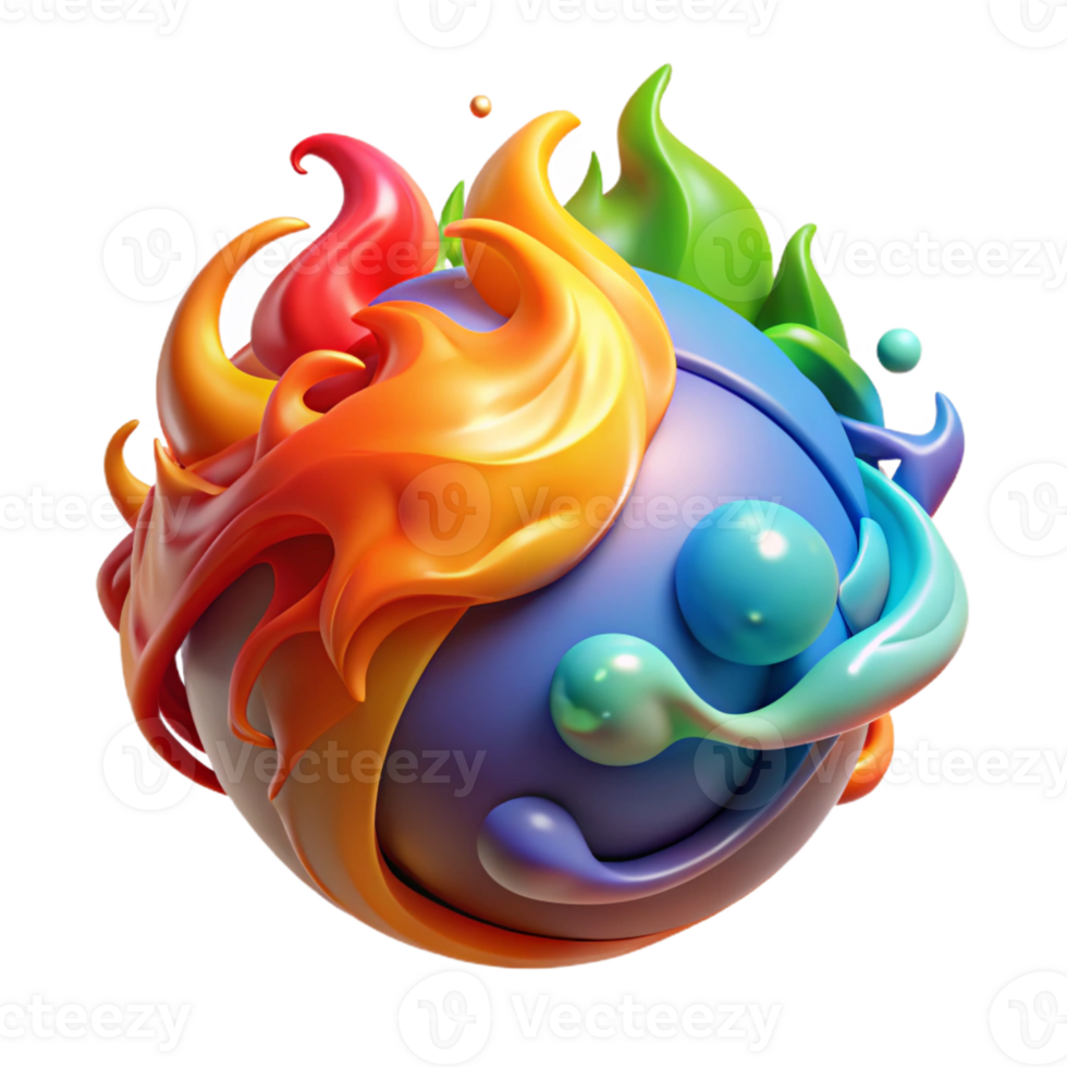 stunning creative A powerful elemental with swirling earth, air, fire, and water surrounding them. Vibrant, multicolored lighting. Abstract style original png