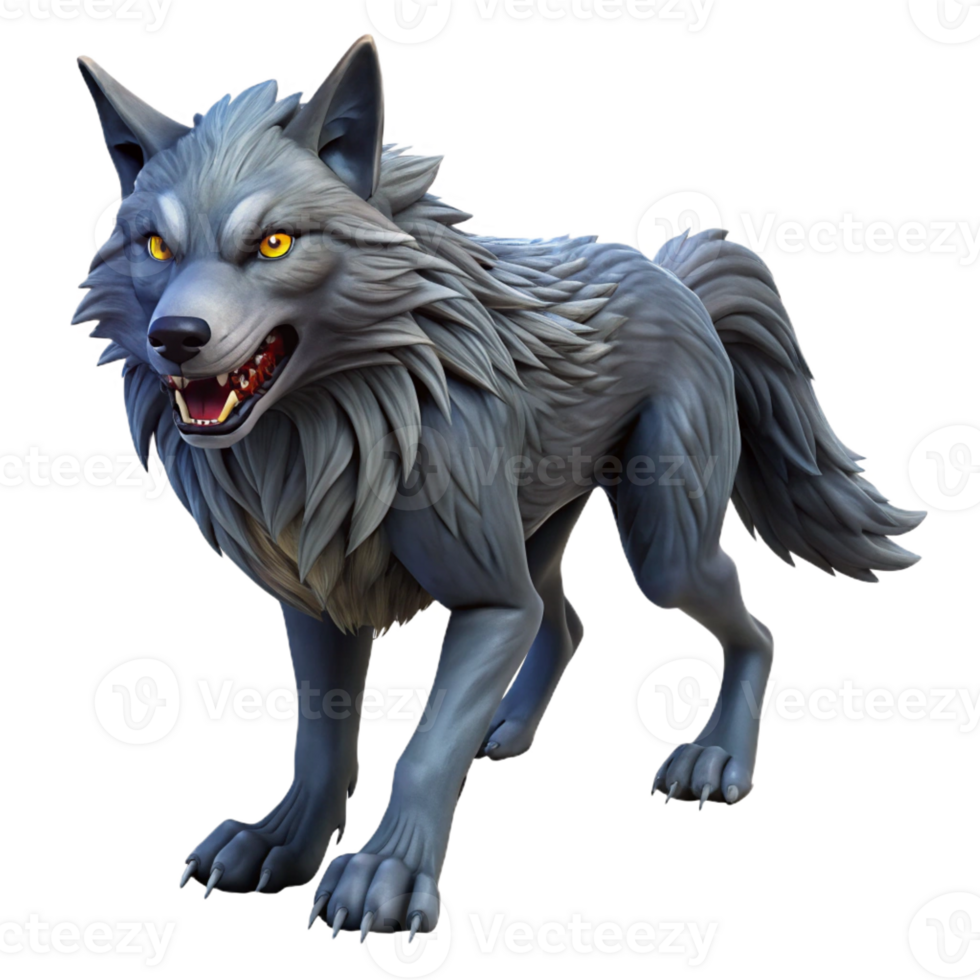 extraordinary modern A cunning shapeshifter transforming into a wolf, its fur rippling with energy. Dark fantasy style, dynamic lighting authentic png