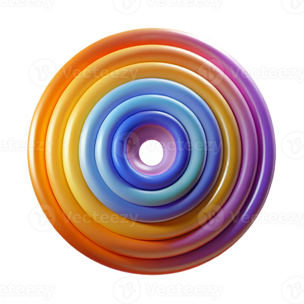 serene vintage A series of concentric circles, radiating outwards in waves of color, in a vibrant, op-art style 4K png