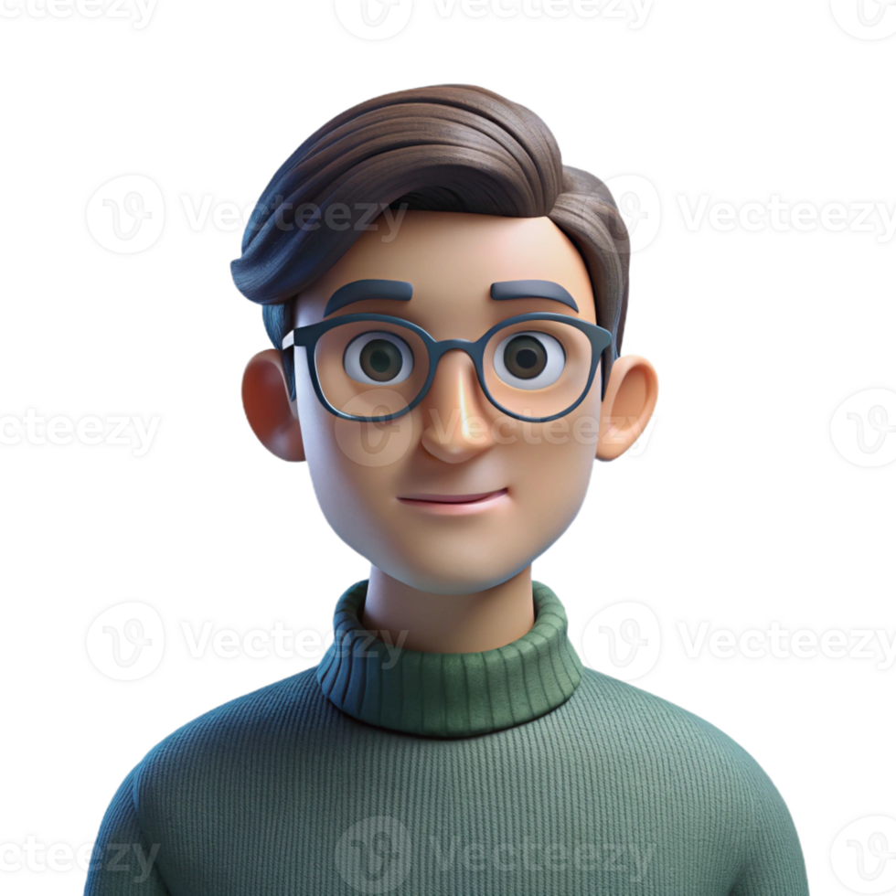 magnificent minimalist Portrait of a young man with a thoughtful expression, wearing glasses and a sweater, lit by natural window light, in a minimalist style high quality png