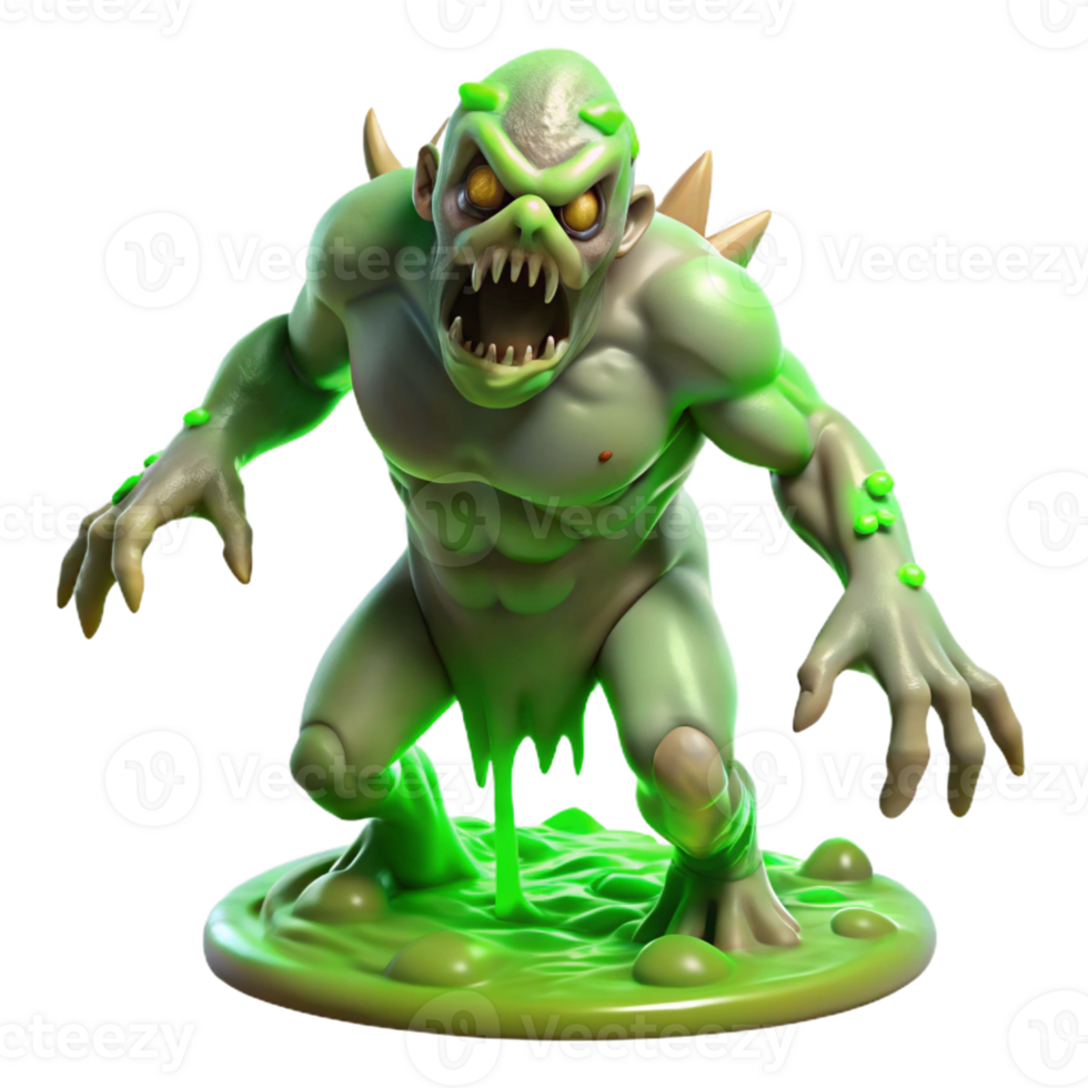 beautiful abstract A grotesque, mutated creature with glowing green skin emerging from a toxic swamp. Lit by flickering swamp gas, depicted in a biopunk, horror style high quality png