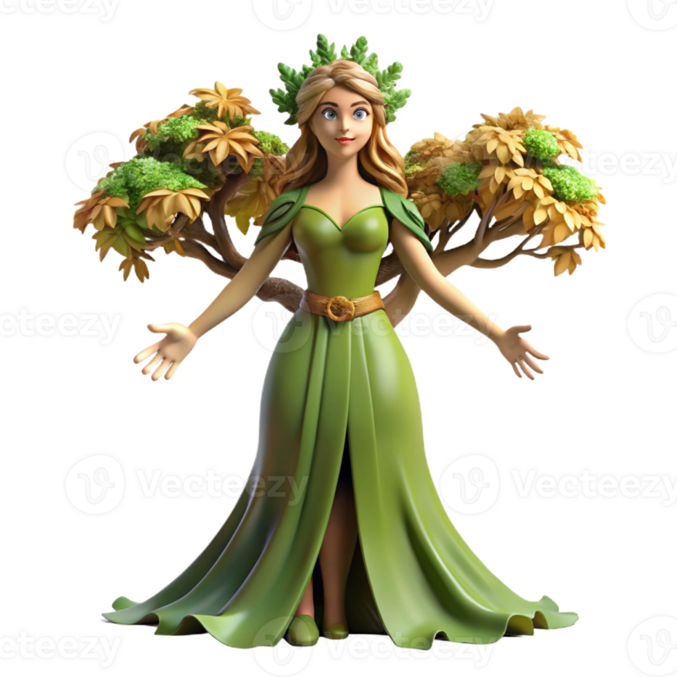 elegant rustic An elegant dryad, merging seamlessly with an ancient oak tree, dappled sunlight filtering through the leaves. Soft, natural lighting. Pre-Raphaelite style high resolution png