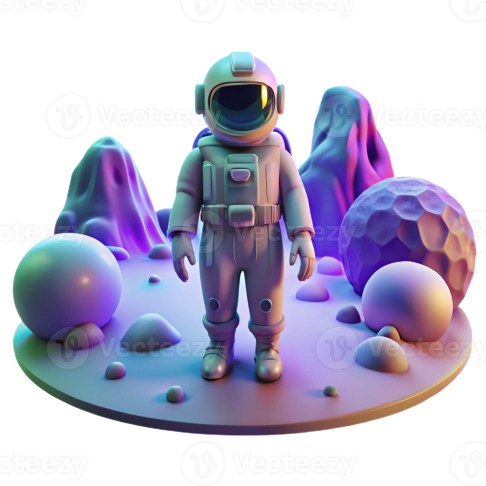stunning minimalist A lone figure in a futuristic spacesuit, exploring a desolate, neon-lit planet, in a moody, cinematic style genuine png